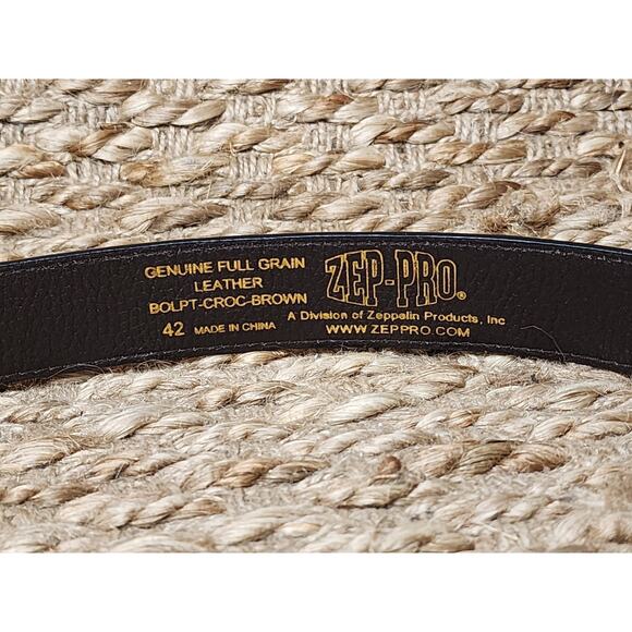 Zep-Pro Alabama Crimson Tide Men's Collegiate Croc Leather Belt Size 42 - Picture 4 of 7